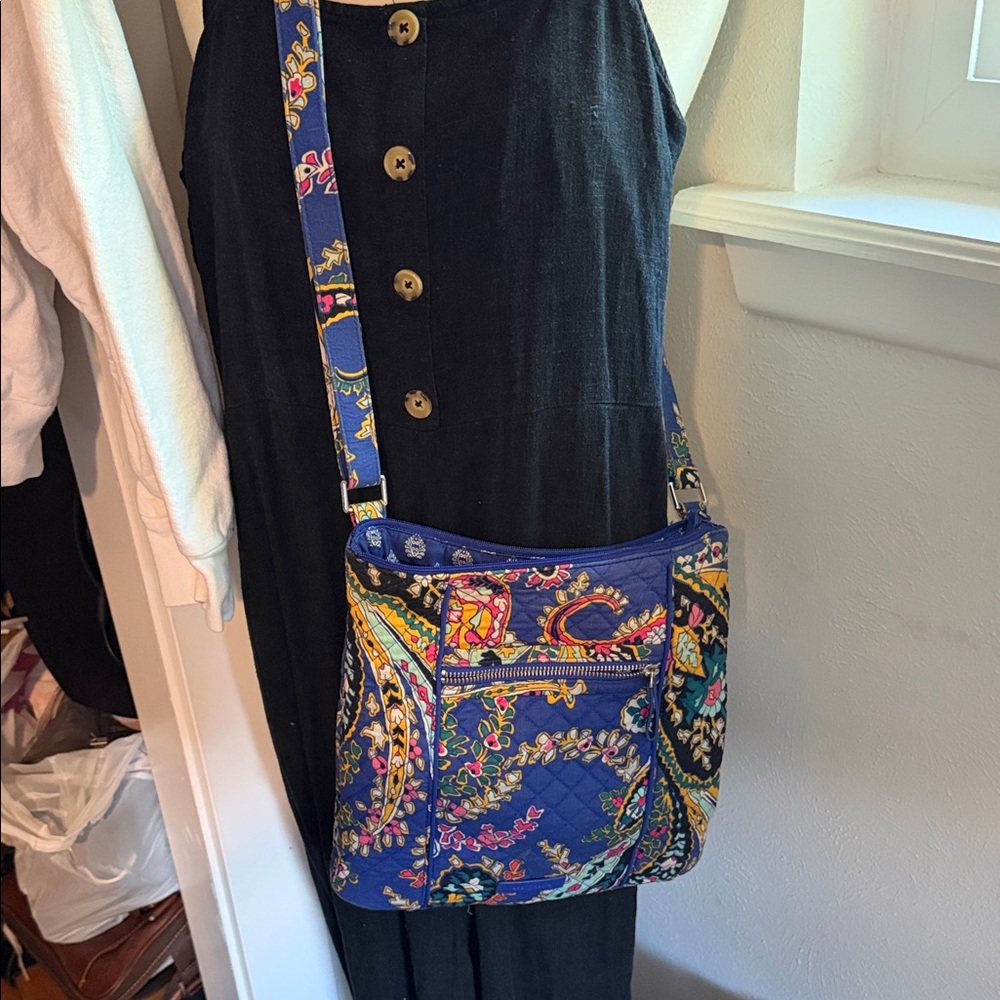 Vera Bradley Royal Blue Quilted Paisley Crossbody retired
